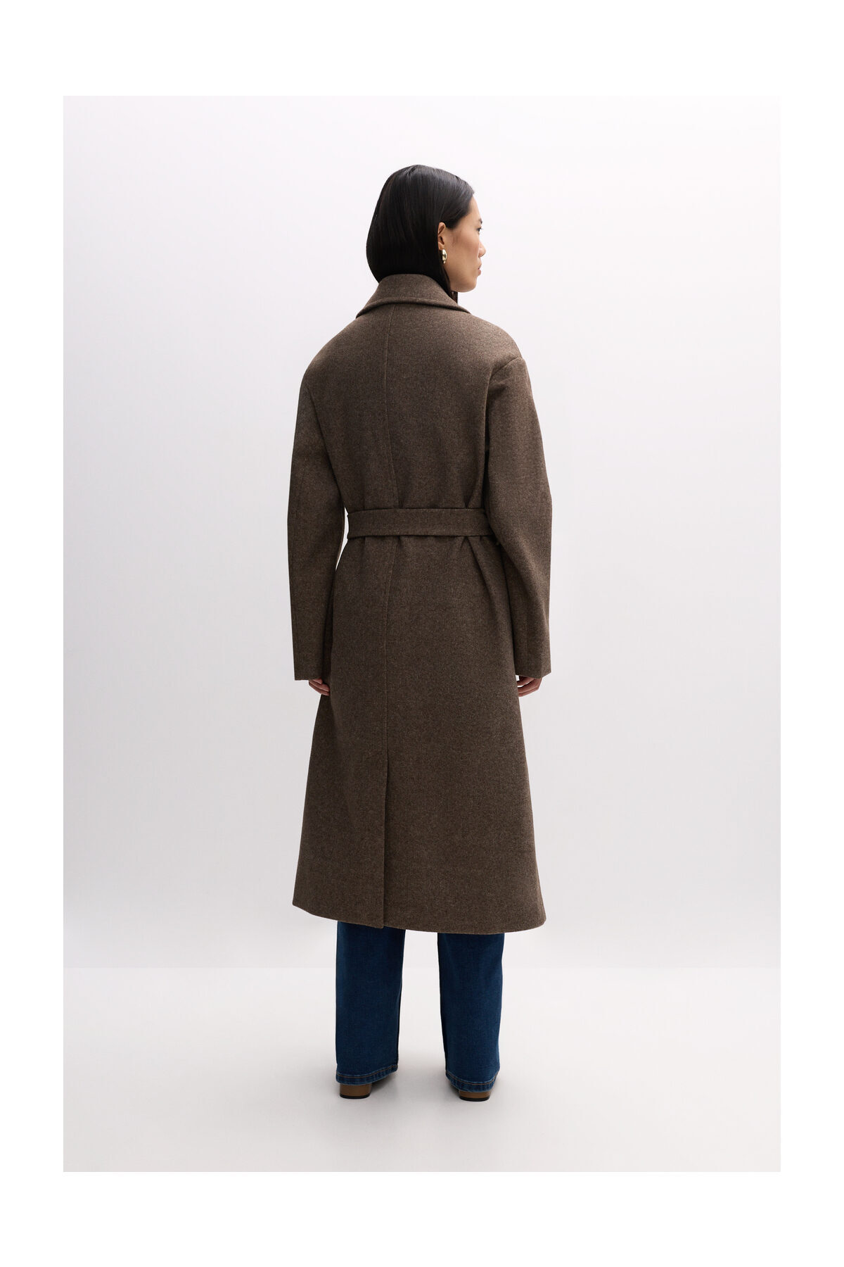 LEFTIES Langer Damenmantel aus synthetischer Wolle