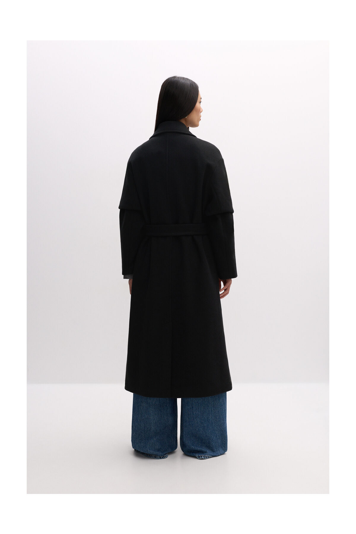 LEFTIES Długi płaszcz damski z syntetycznej wełny