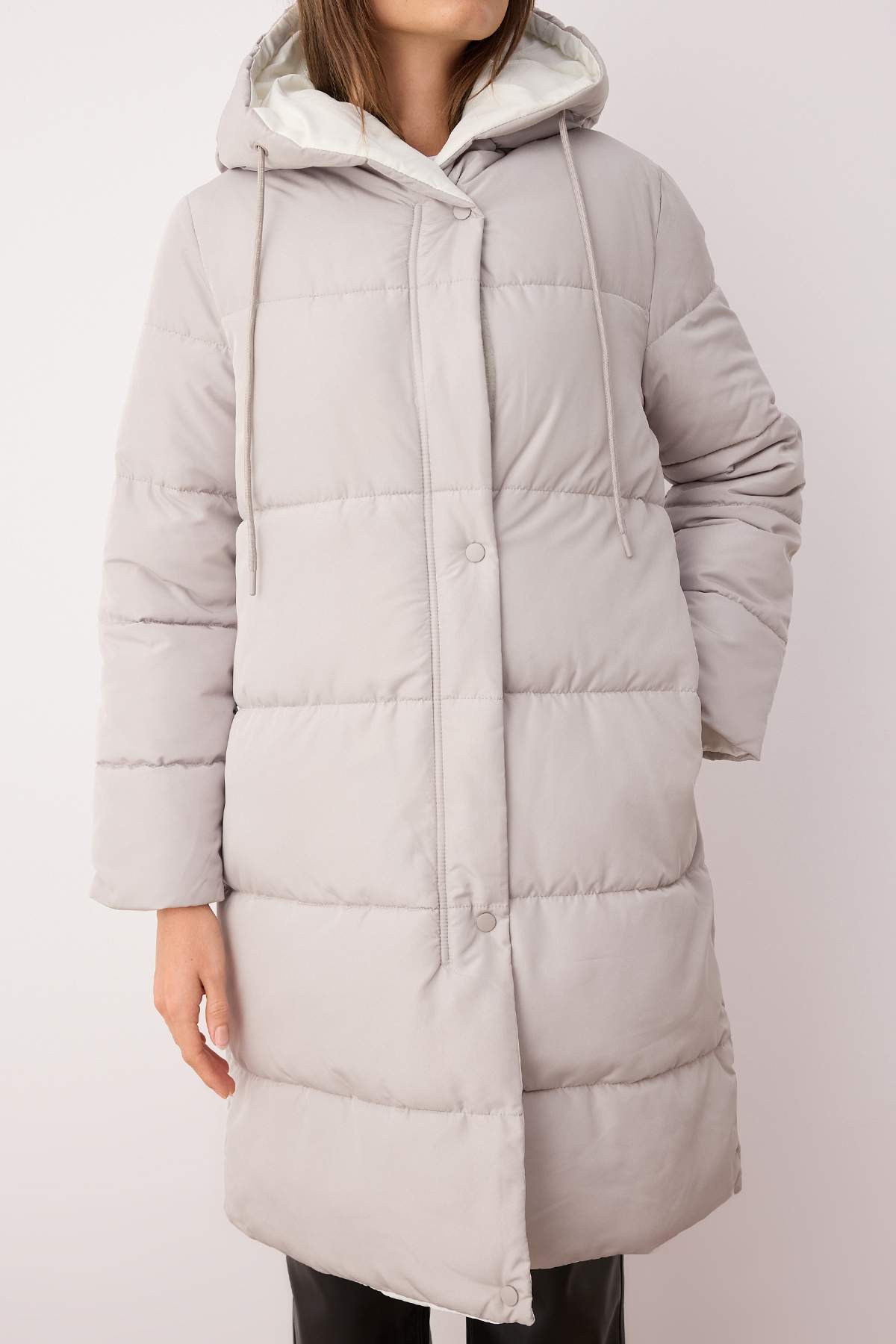 Trendyol Collection Mink-Stone kétoldalas normál forma kapucnis vízlepergető hosszú puffos kabátok TWOAW23MO00052