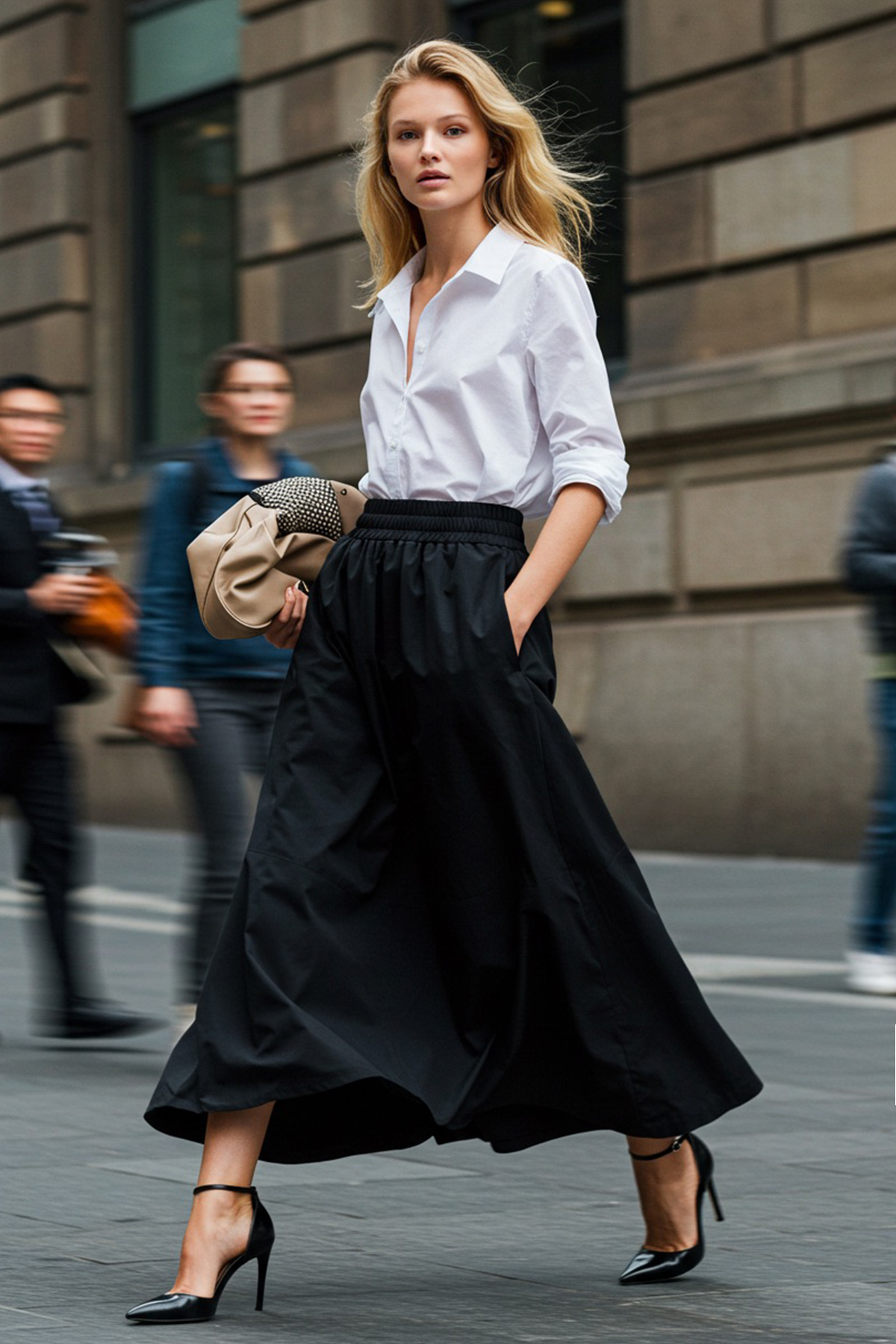 Trendyolmilla  Siyah A-line Maxi Boy Etek TEDSS24ET00033 - Görsel 2