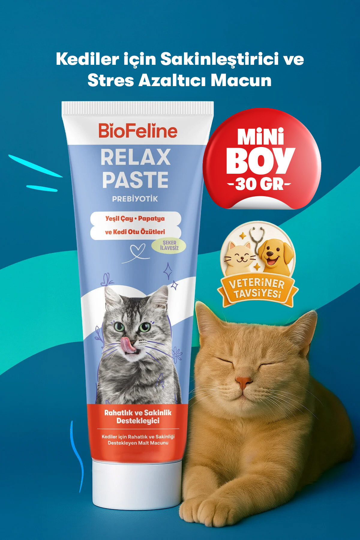 BioFeline Relax Macun – Kediler İçin Sakinleştirici & Stres Azaltıcı 30 g -  Deneme Boy