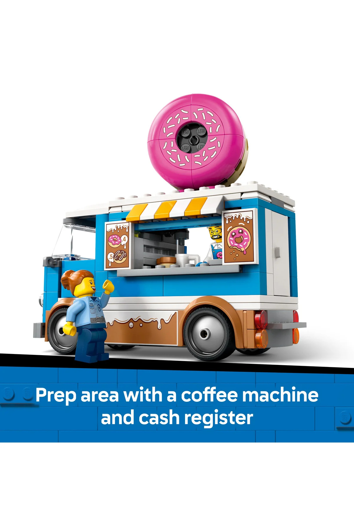 ® کامیون دونات شهری، مجموعه بازی فروشنده، وسیله بازی برای کودکان ۵ سال و بالاتر ۶۰۴۵۲