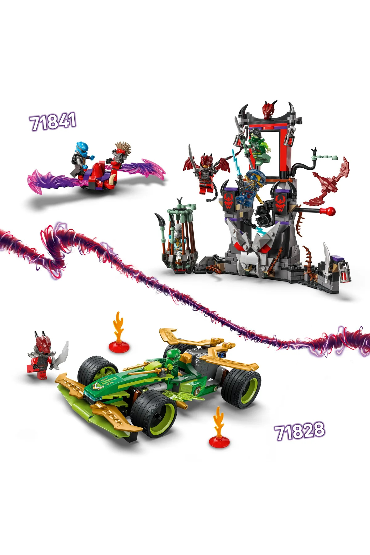 ® NINJAGO® بسته نبرد اسپین‌جیتسو اژدها، اسباب‌بازی اکشن، مجموعه ۷۱۸۲۶