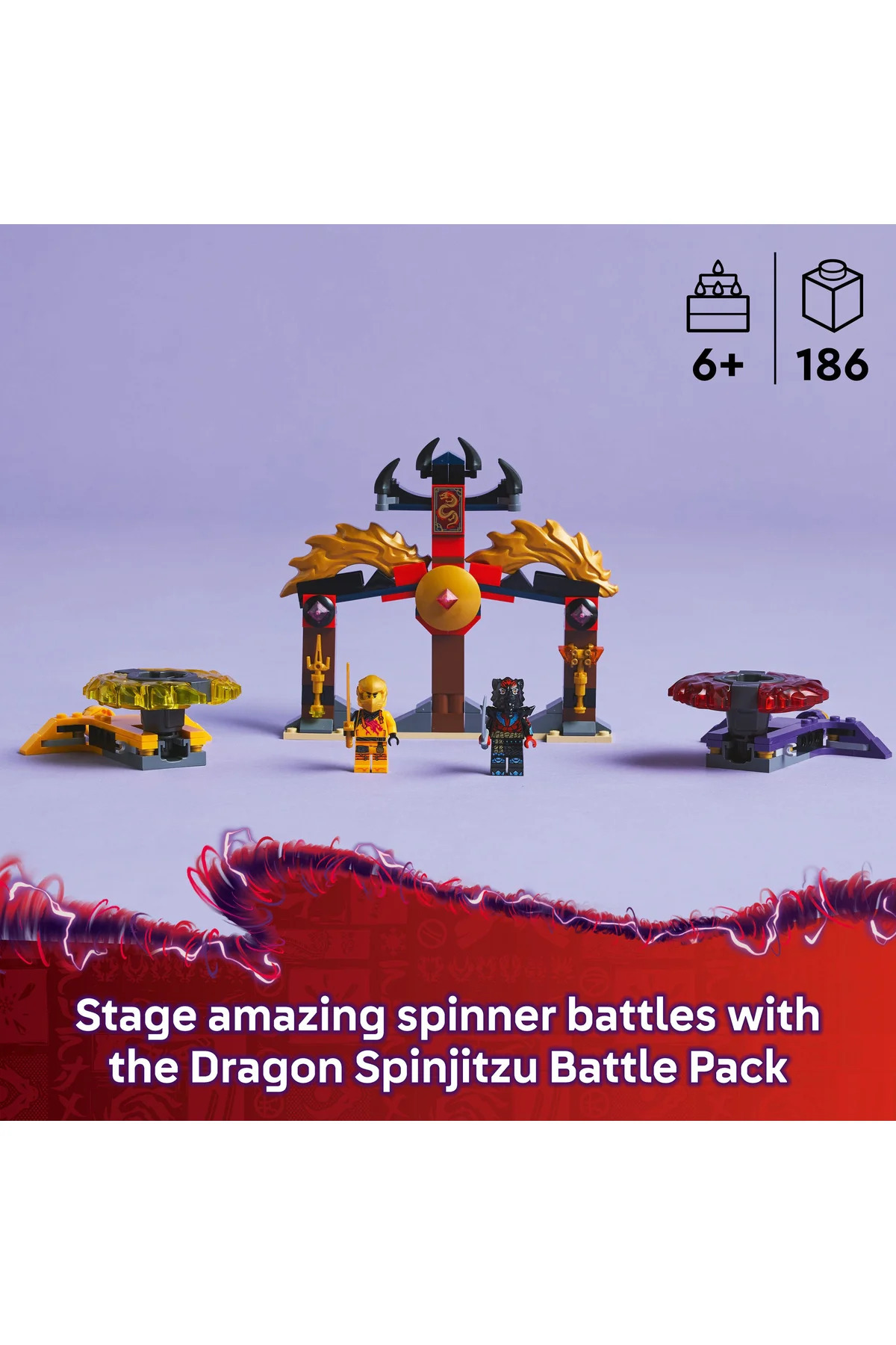 ® NINJAGO® بسته نبرد اسپین‌جیتسو اژدها، اسباب‌بازی اکشن، مجموعه ۷۱۸۲۶