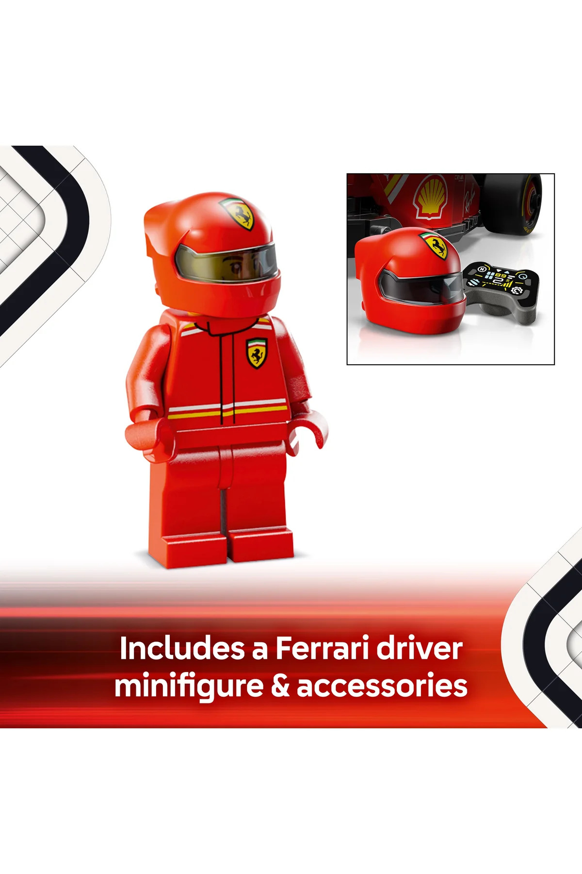 اسپید چمپیونز فراری SF-24 خودروی مسابقهای F1 شماره ۷۷۲۴۲ اسباببازی – مجموعه ساختنی ۱۰+ (۲۷۵ قطعه)