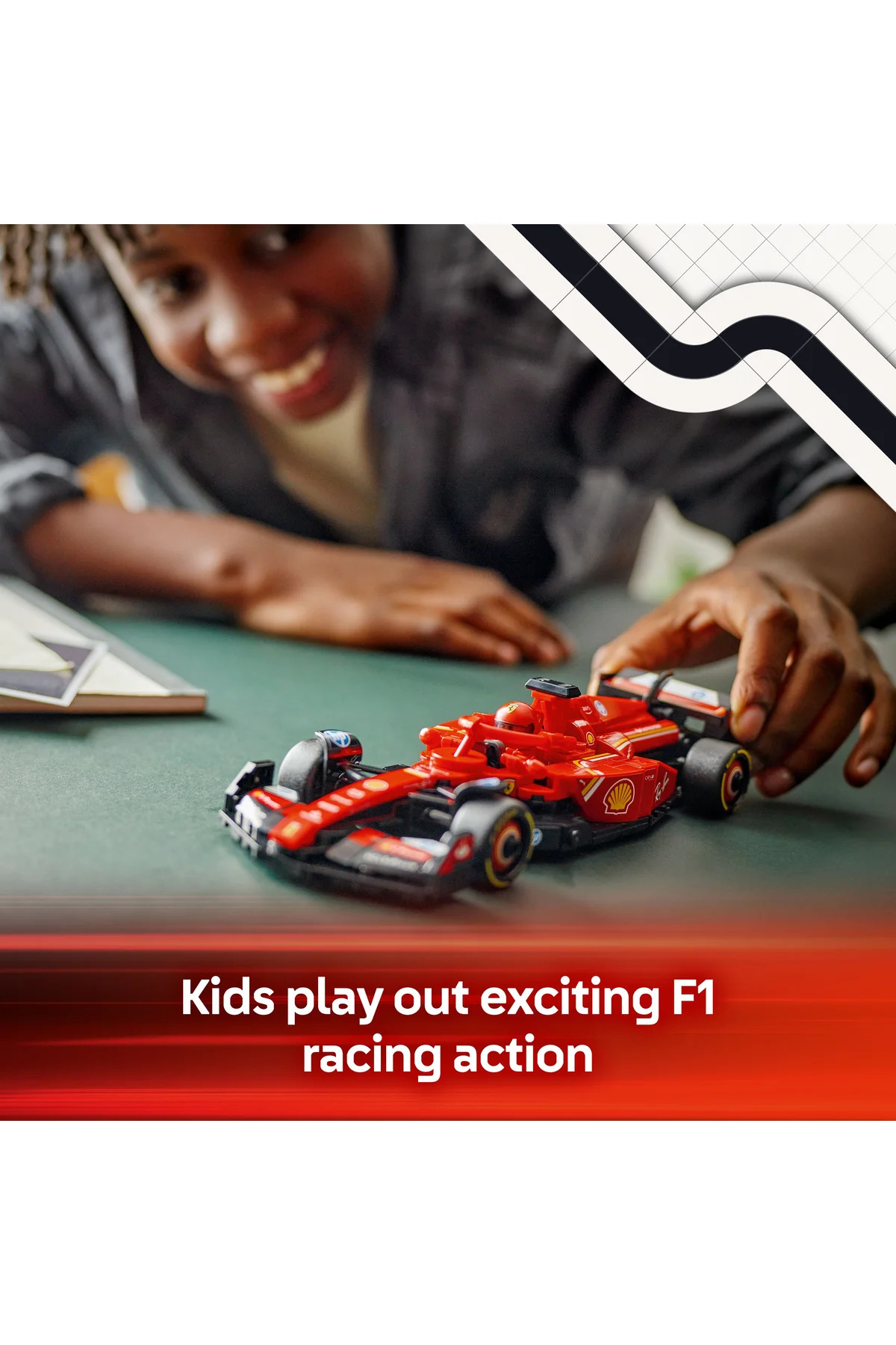 اسپید چمپیونز فراری SF-24 خودروی مسابقهای F1 شماره ۷۷۲۴۲ اسباببازی – مجموعه ساختنی ۱۰+ (۲۷۵ قطعه)