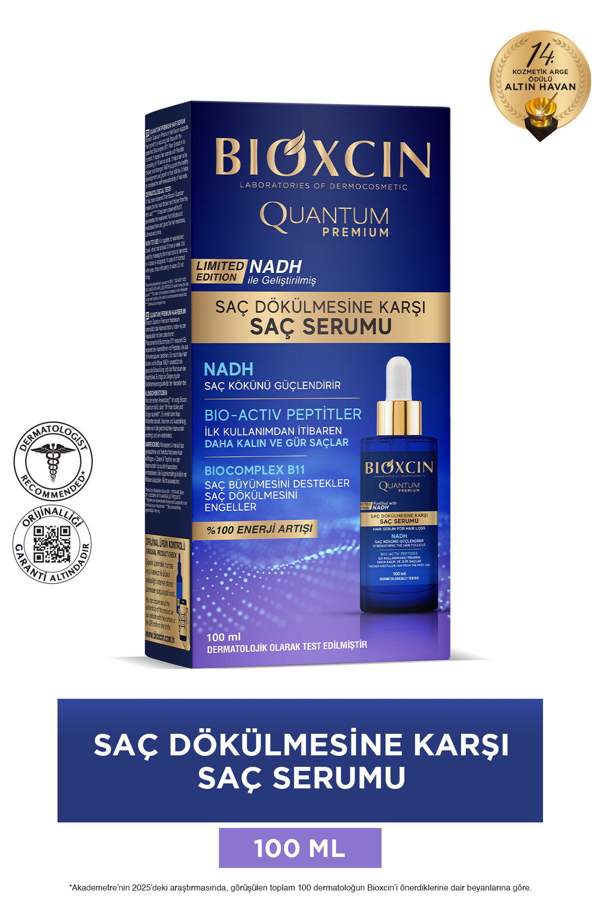 Bioxcin Quantum Premium Dökülme Karşıtı Saç Serumu 100 Ml - Nadh, Ltd Edition, Hacim, Dolgunluk