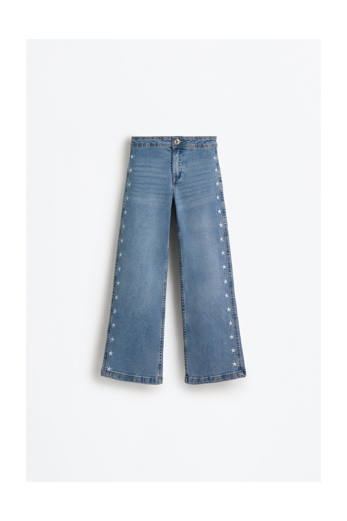 LEFTIES Dziecięce jeansy w kolorze granatowym z haftowaną gwiazdą