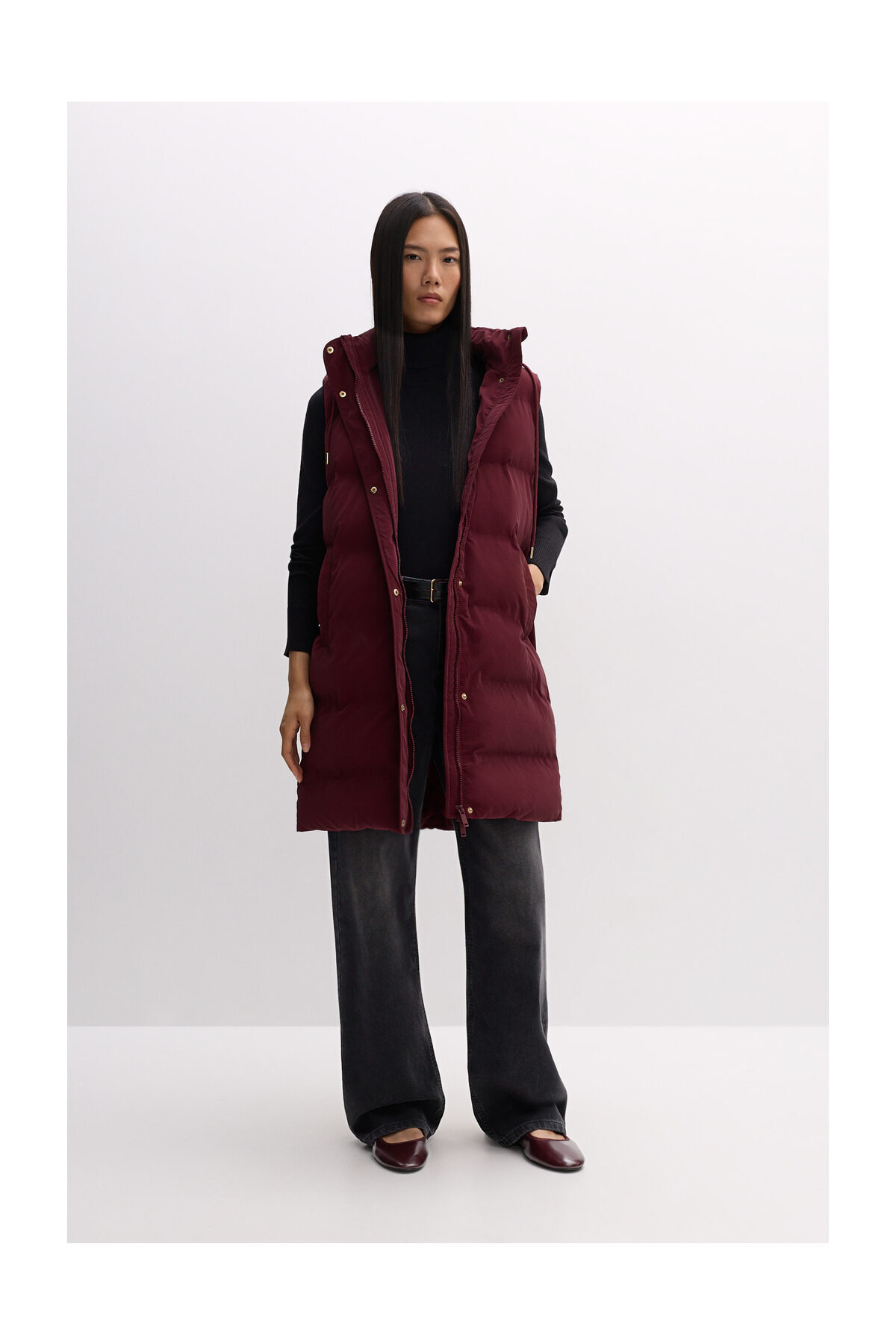 LEFTIES Damska długa kamizelka z wyściółką