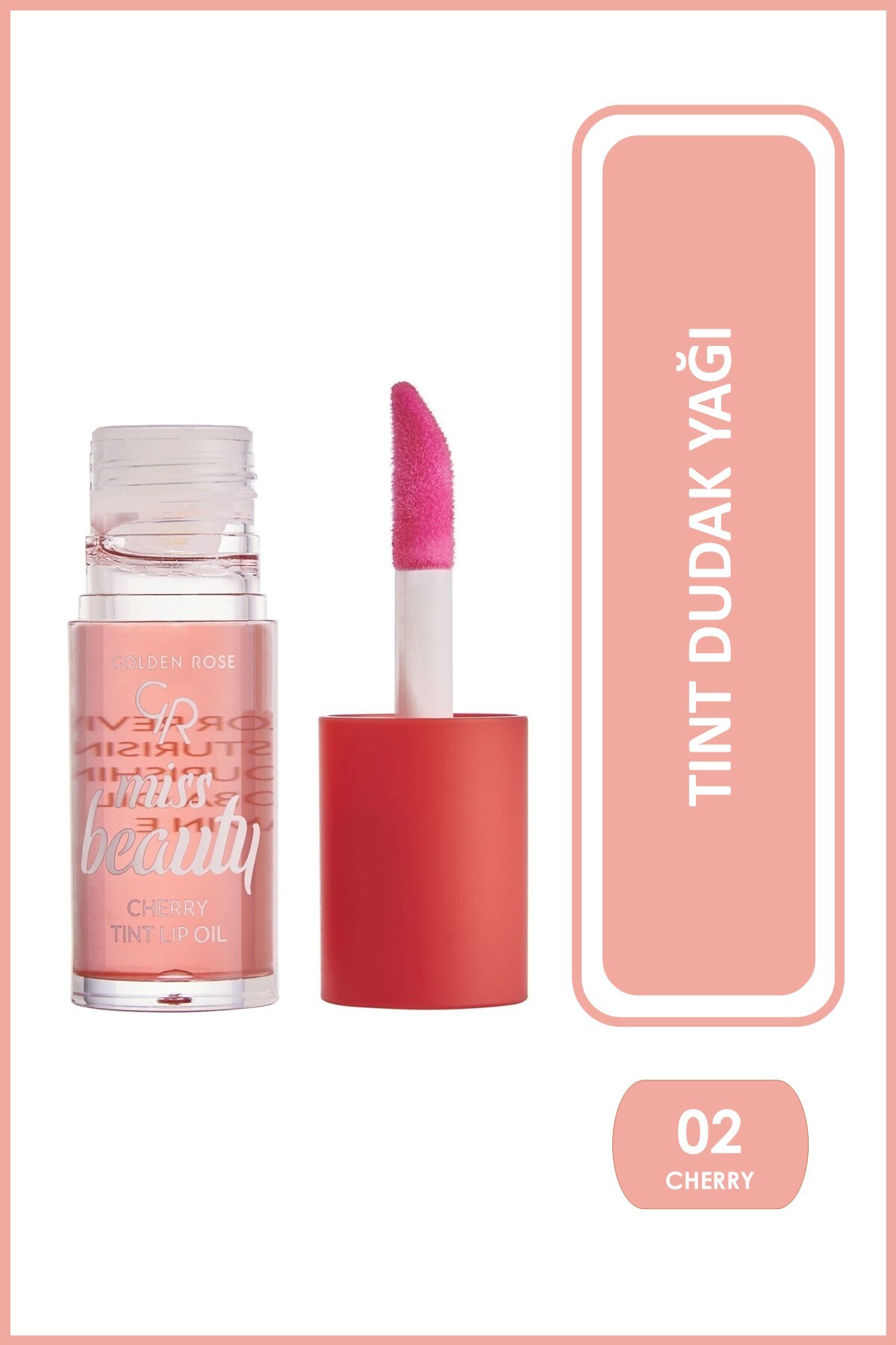 Golden Rose Miss Beauty Tint Lip Oil 02 Cherry Kiraz ve Jojoba Yağlı Renklendirici Dudak Yağı 6 ml