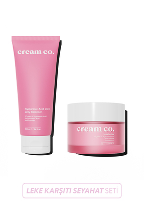 Cream Co. Leke Karşıtı Seyahat Seti Canlandırıcı Su Bazlı Temizleyici Nemlend...