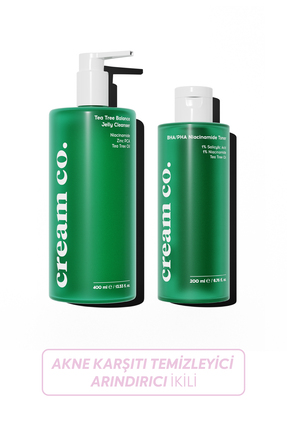 Cream Co. Akne & Leke Karşıtı Yağ Dengeleyici Temizleyici Arındıcı İkili (Nia...