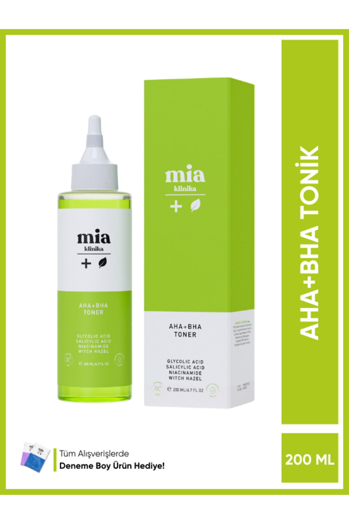 mia klinika Aha-bha Karşıtı, Gözenek Sıkılaştırıcı Ve Cilt Temizleyici Tonik