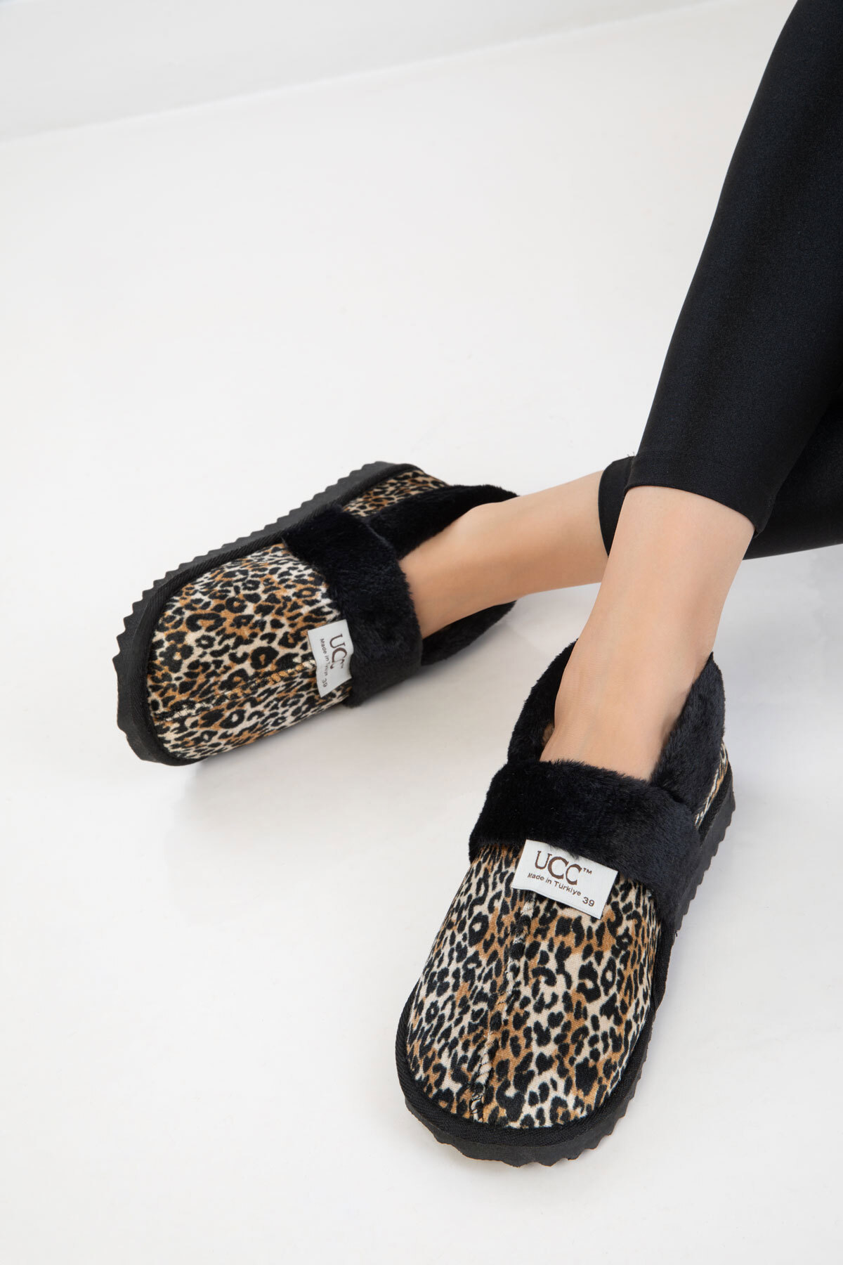 SOHO Leopar-Siyah Kadın Ev Botu 20073