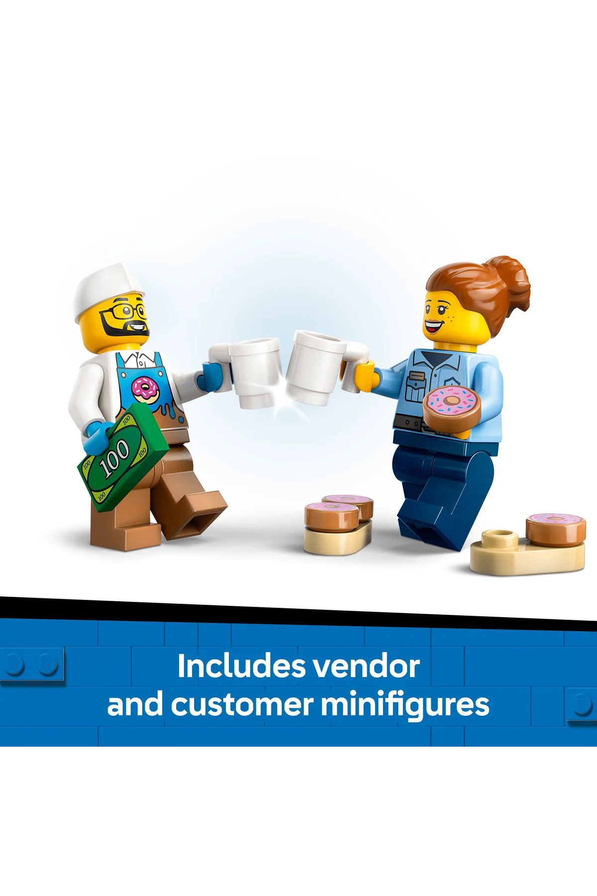 ® کامیون دونات شهری، مجموعه بازی فروشنده، وسیله بازی برای کودکان ۵ سال و بالاتر ۶۰۴۵۲