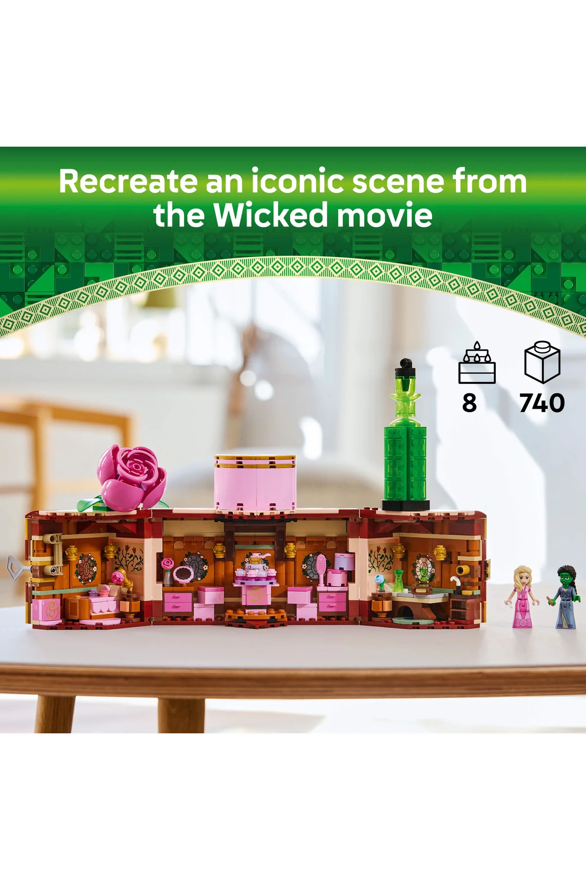 ® ویکد گلیندا و الفا‌بای خوابگاه ۷۵۶۸۳ – مجموعه ساختنی اسباب‌بازی برای کودکان ۸+ (۷۴۰ قطعه)