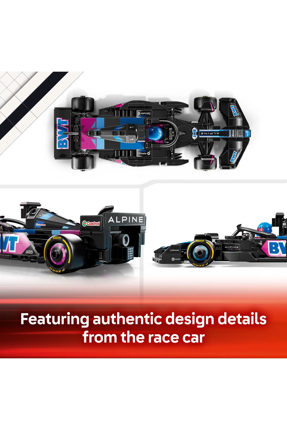 اسپید چمپیونز خودروی مسابقه‌ای BWT آلفن F1 تیم A524 مدل ۷۷۲۴۸ – مجموعه ساختنی اسباب‌بازی ۱۰+ (۲۵۸ قطعه)
