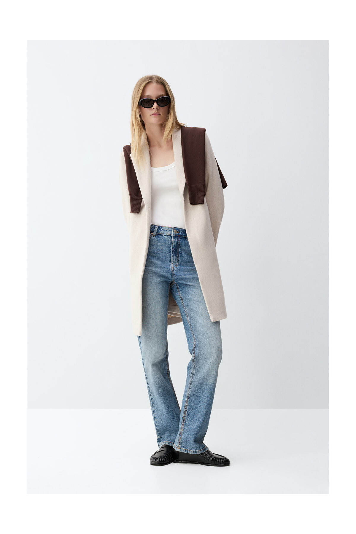 LEFTIES Kobieta Podstawowy płaszcz z wełny syntetycznej