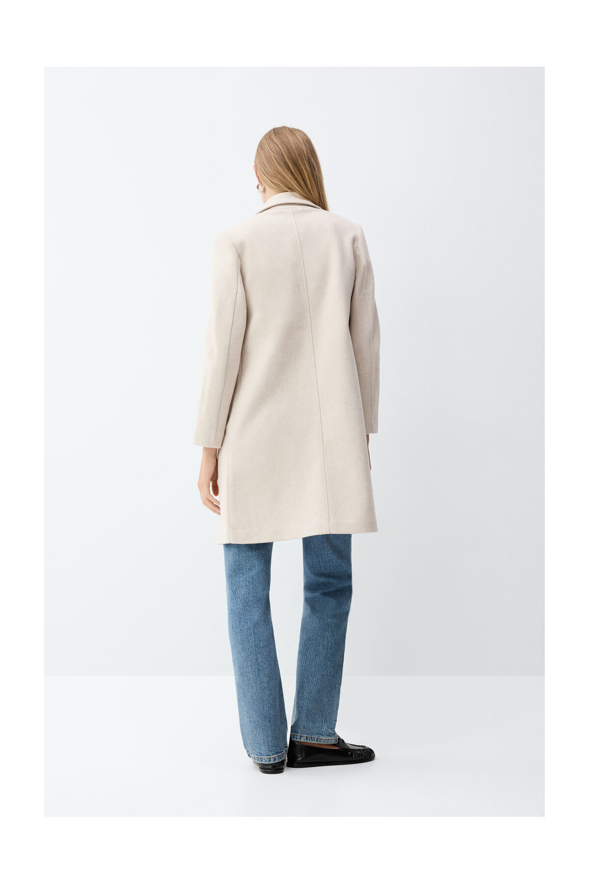 LEFTIES Kobieta Podstawowy płaszcz z wełny syntetycznej