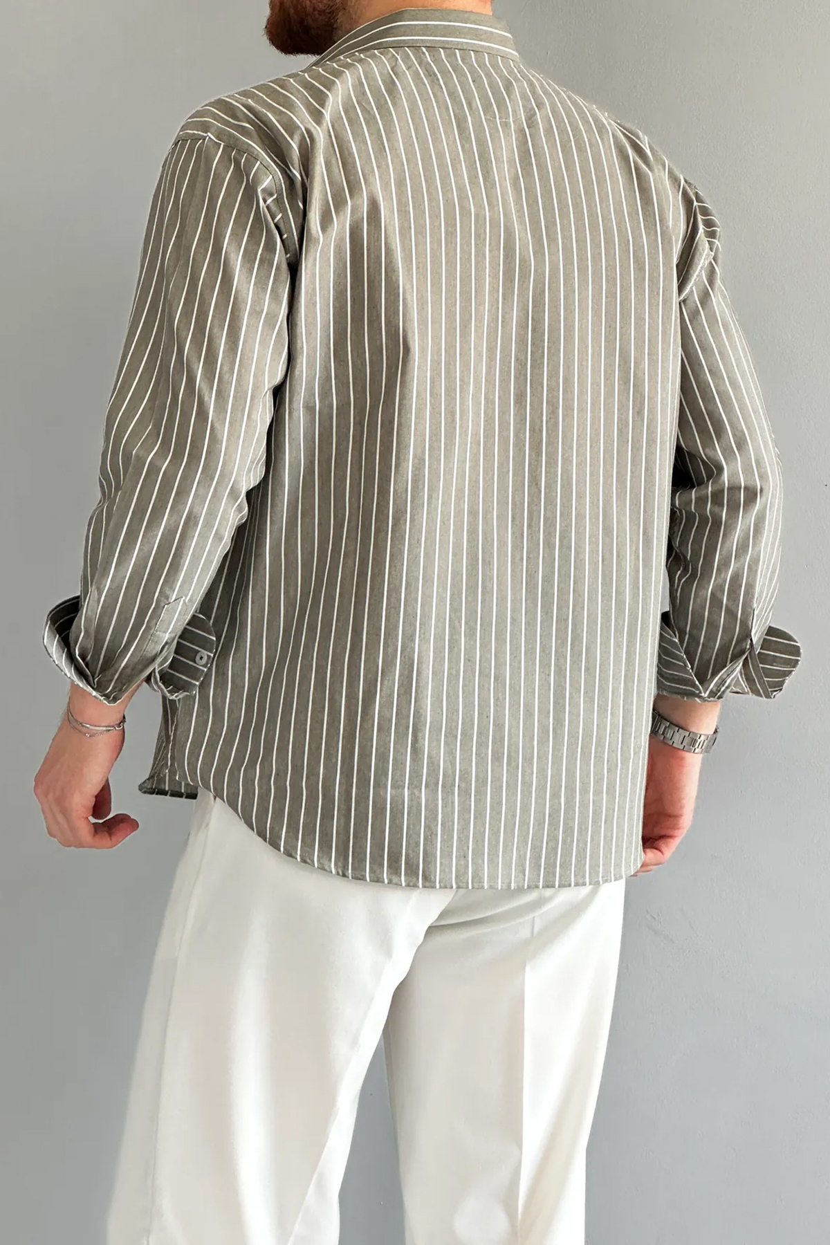 Trendyolmilla  Haki Regular Erkek Gömlek TMNAW26GO00026 - Görsel 5