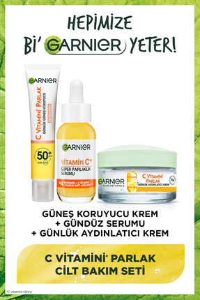 Garnier Parlak Güneş Yüz Kremi Işıltılı Doku+C Vitamin Serum (Niasinamid+Sali...