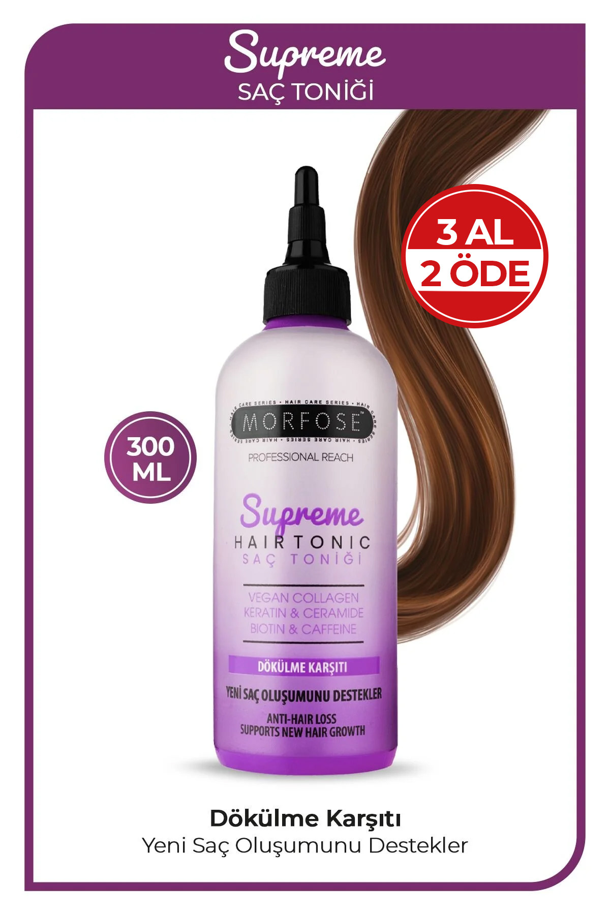 Morfose Supreme Vegan Kolajen İçeren Saç Toniği 300 ml - Dökülme Karşıtı