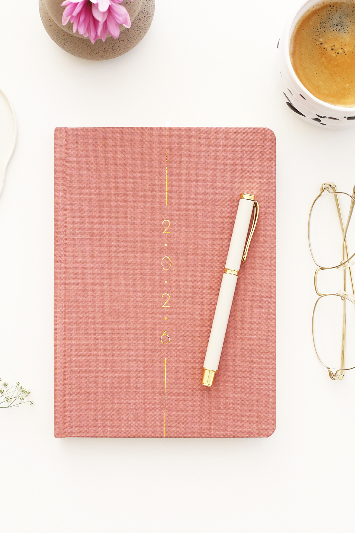 Matt Notebook 2026 Yılı A5 Keten Haftalık Ajanda 15x21 cm - 12 Aylık Pembe