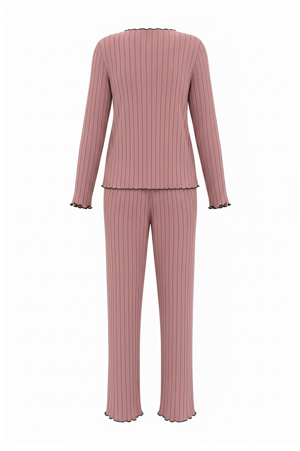 Trendyol Collection Сухий троянда Бавовняний Baby Оверлок Детальний Фитільний Трикотажний Піжамний Комплект THMAW26PT00214