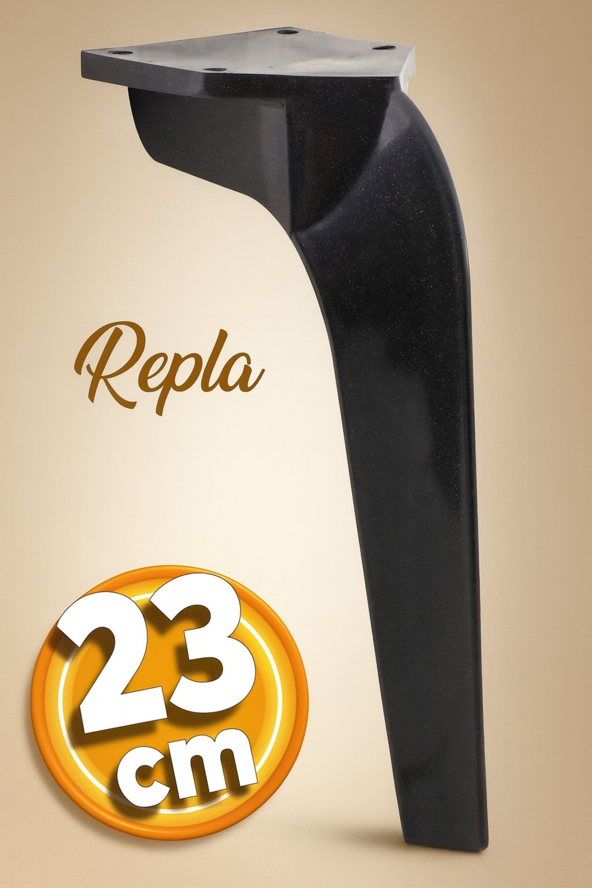 Badem10 Repla Lüks Mobilya Kanepe Tv Ünitesi Koltuk Ayağı 23 Cm Siyah Konsol Ayakları