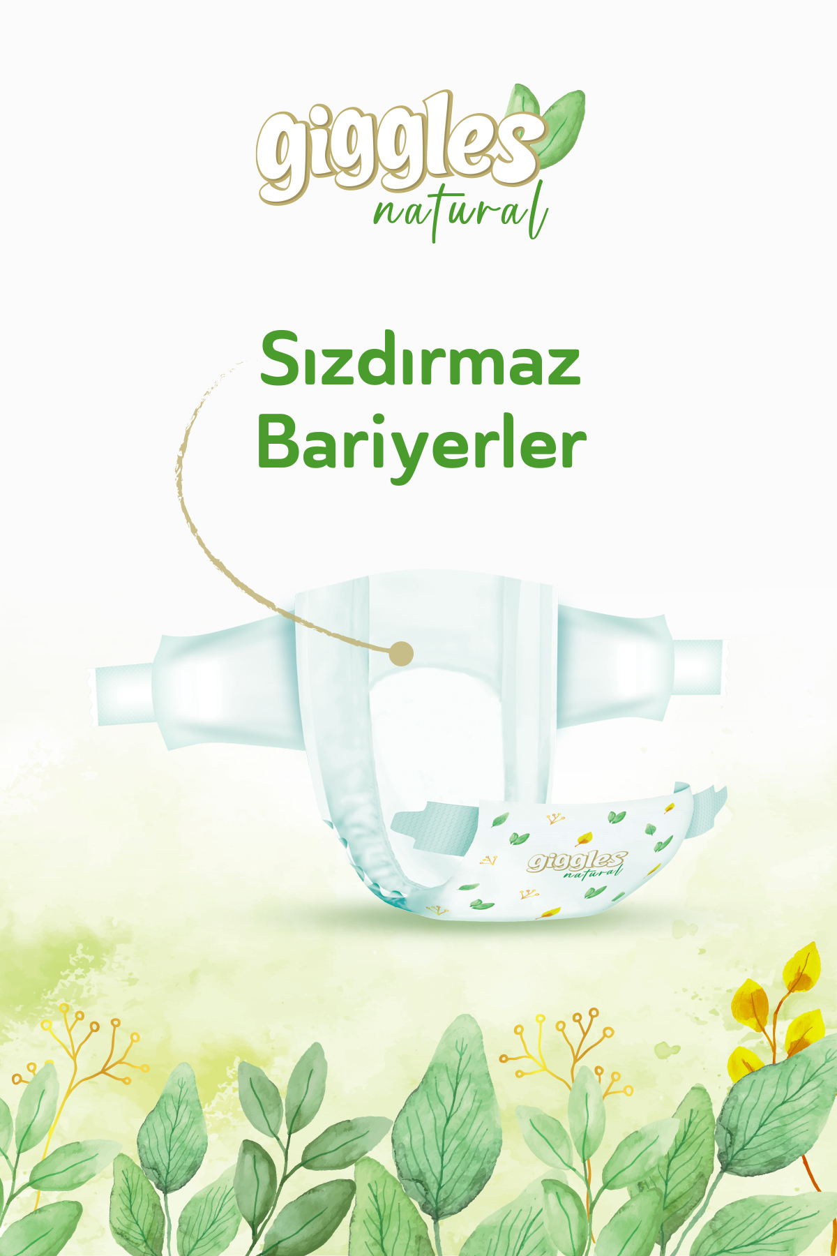 giggles Natural 1 Numara Yenidoğan Pamuklu Bebek bezi 70 Adet fotoğrafı 2 (önizleme)