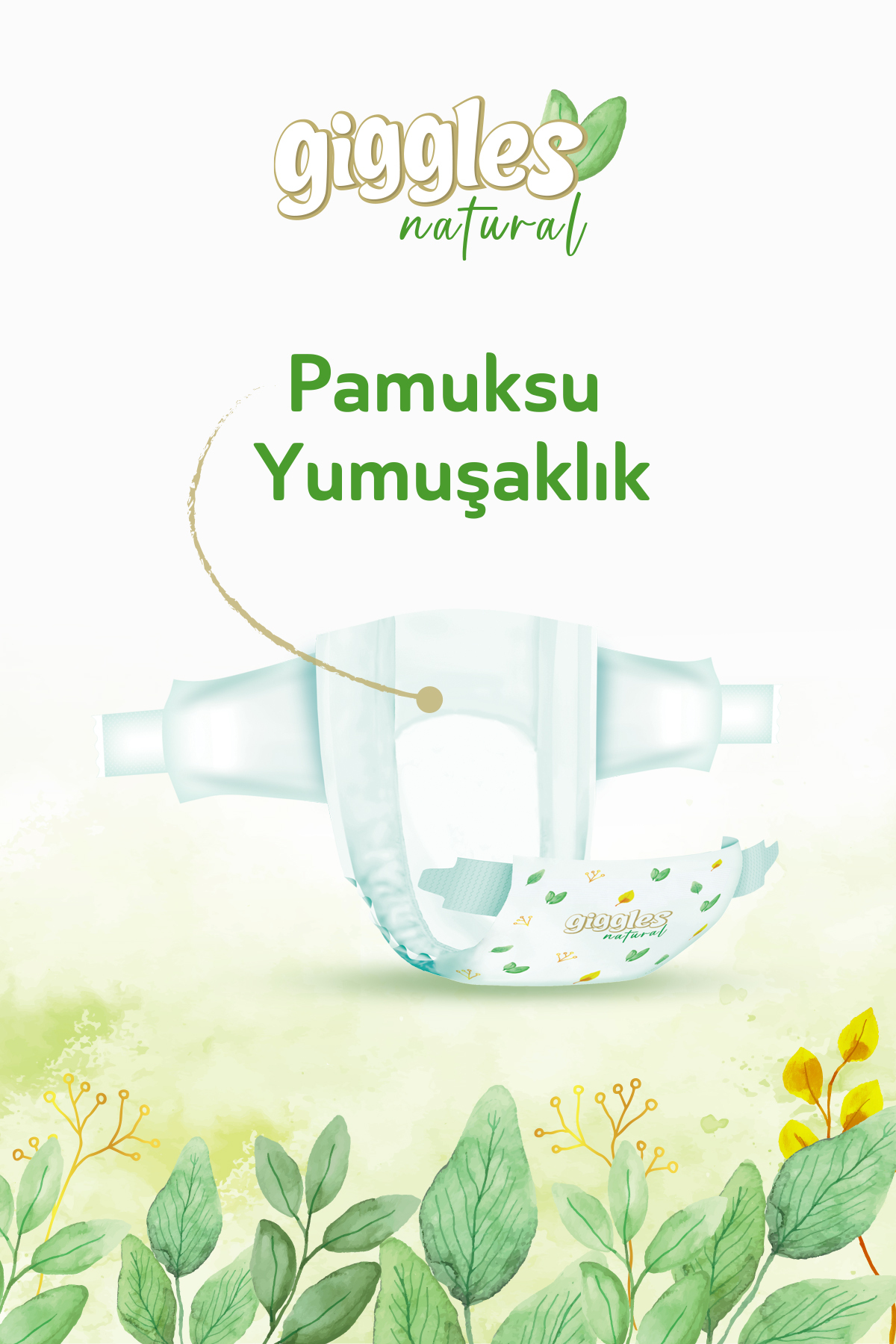 giggles Natural 5 Numara Juniour Pamuklu Bebek bezi 42 Adet fotoğrafı 3 (önizleme)