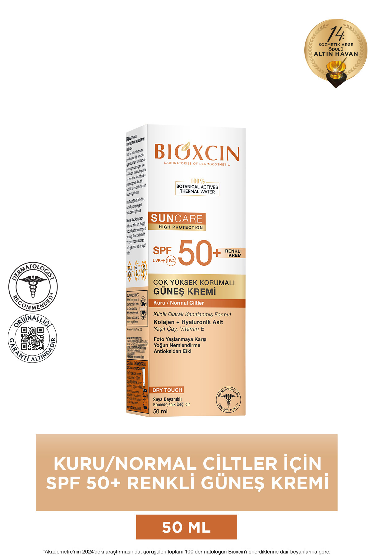 Bioxcin Sun Care Kuru Ciltler Için Güneş Kremi Spf 50 50 ml - Renkli