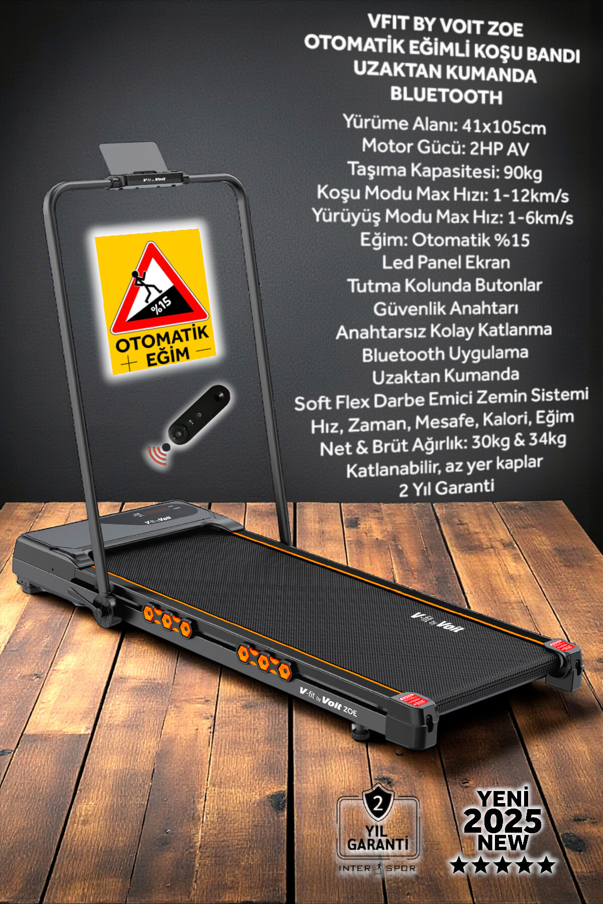 Voit Vfit By Zoe Otomatik Eğimli Uzaktan Kumandalı Bluetooth Uygulamalı Tutma Kollu Katlanabilir