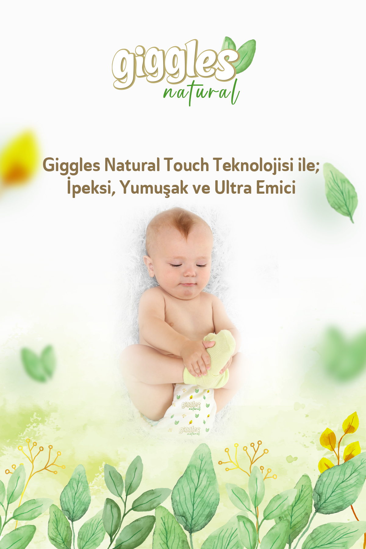 giggles Natural 5 Numara Juniour Pamuklu Bebek bezi 42 Adet fotoğrafı 6 (önizleme)