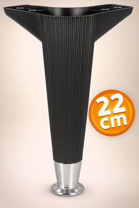 Badem10 Mobilya Kanepe Koltuk Ünite Ayağı 22 Cm Konsol Ayakları (SİYAH-KROM)