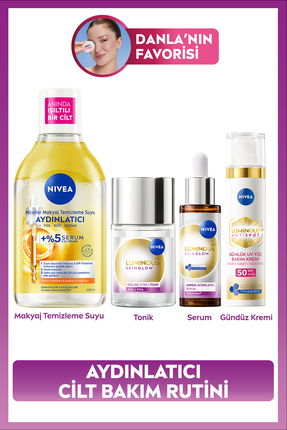 NIVEA Aydınlatıcı Leke Karşıtı Çeyiz Cilt Bakım Seti, SPF50 Güneş Koruyucu, N...