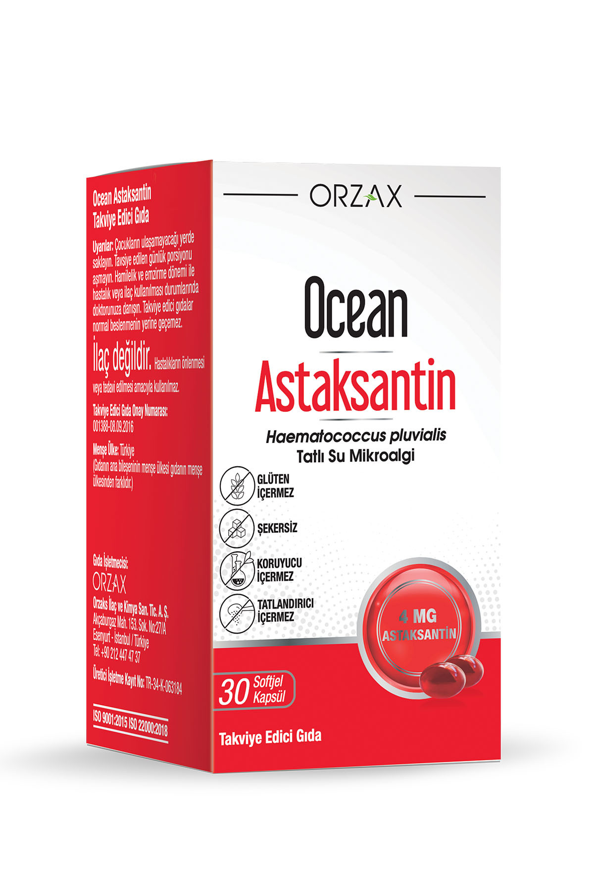 Ocean Orzax Astaksantin Doğal Antioksidan 30 Kapsül