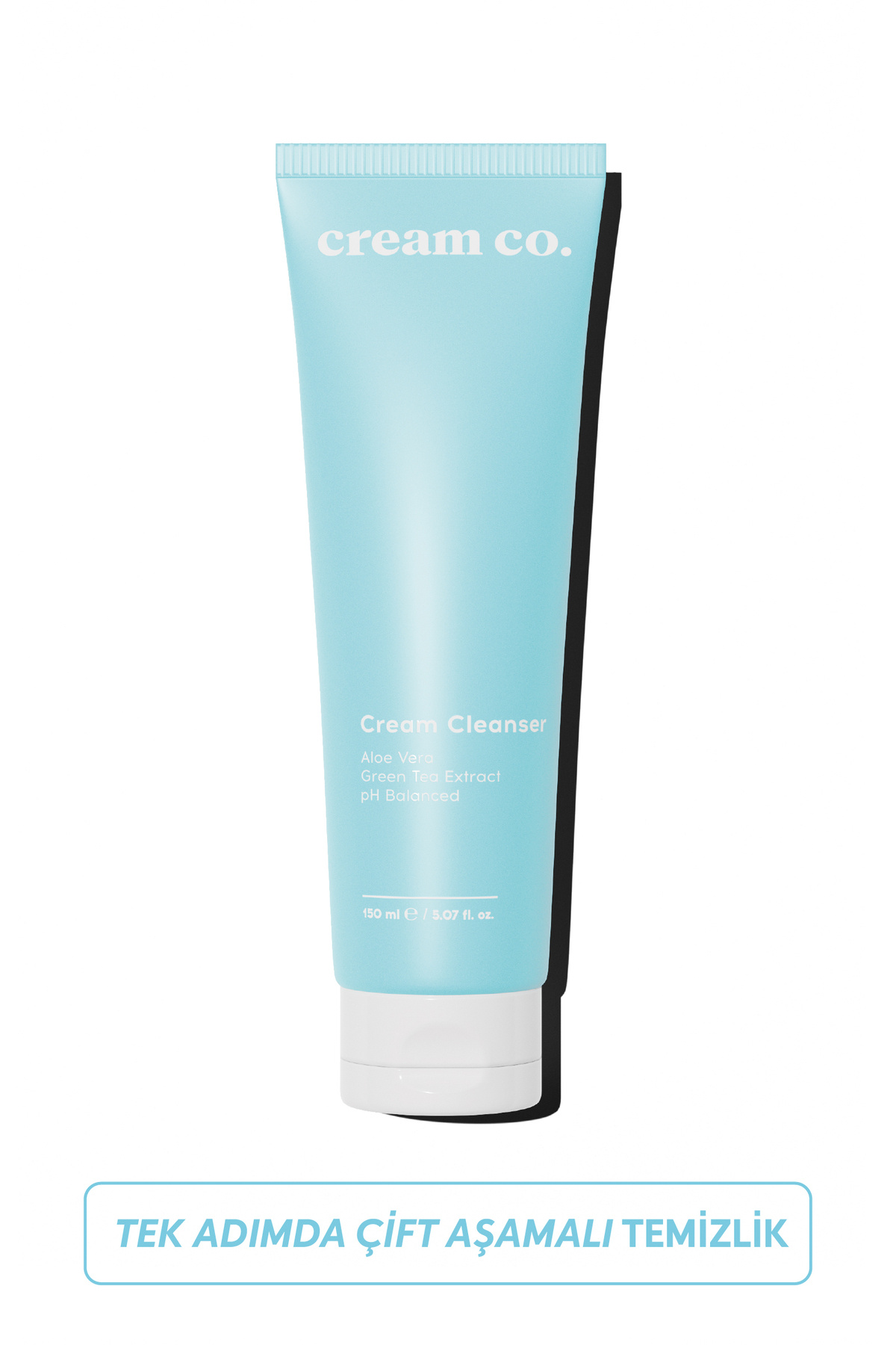 Cream Co. pH dengeli Krem Yüz Makyaj Temizleyici | Çift Aşamalı | Yeşil Çay Özü Aloe Vera | Tüm Cilt Tipleri