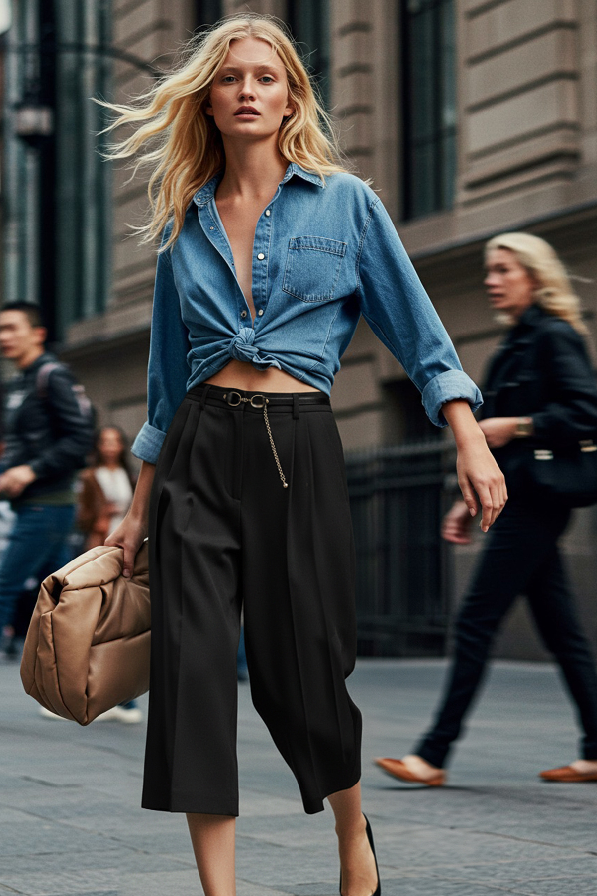 Trendyolmilla  Siyah Uzun Kemerli Şort & Bermuda TWOAW26SR00007 - Görsel 2