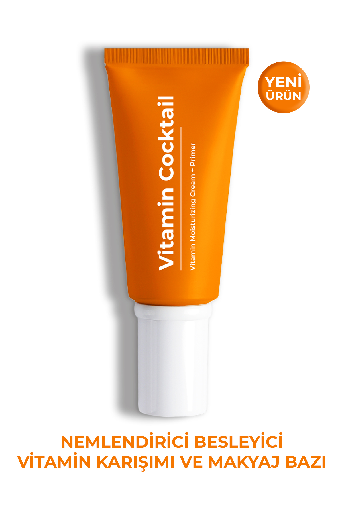 SİNOZ Vitamin Kokteyl-Nemlendirici Besleyici Onarıcı Yüz Kremi (Vitamin C+ B3 +B5 +E) ve Makyaj Bazı 50Ml