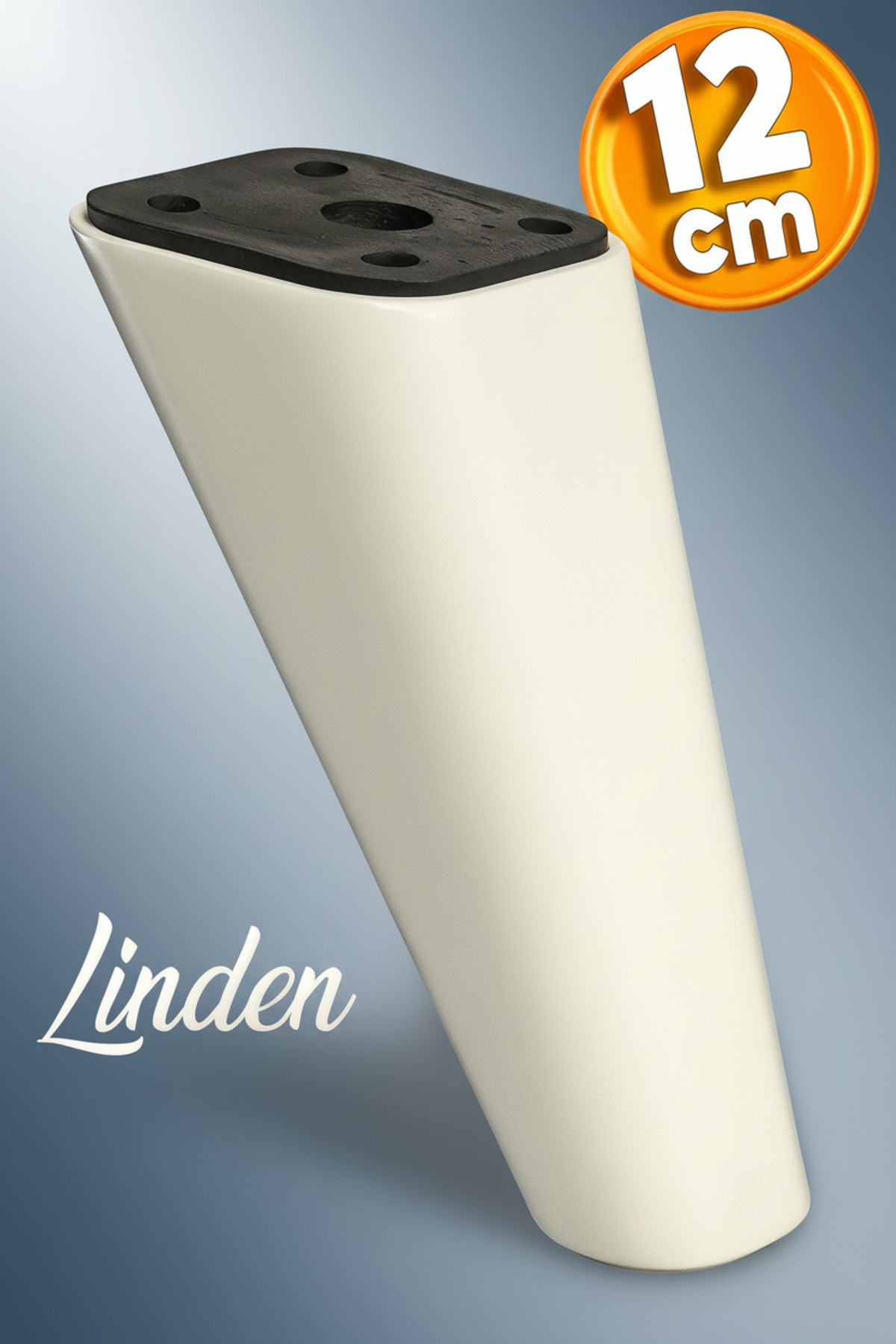 Badem10 Linden Lüks Mobilya Kanepe Sehpa Tv Ünitesi Koltuk Ayağı 12 Cm Beyaz Oval Baza Ayakları