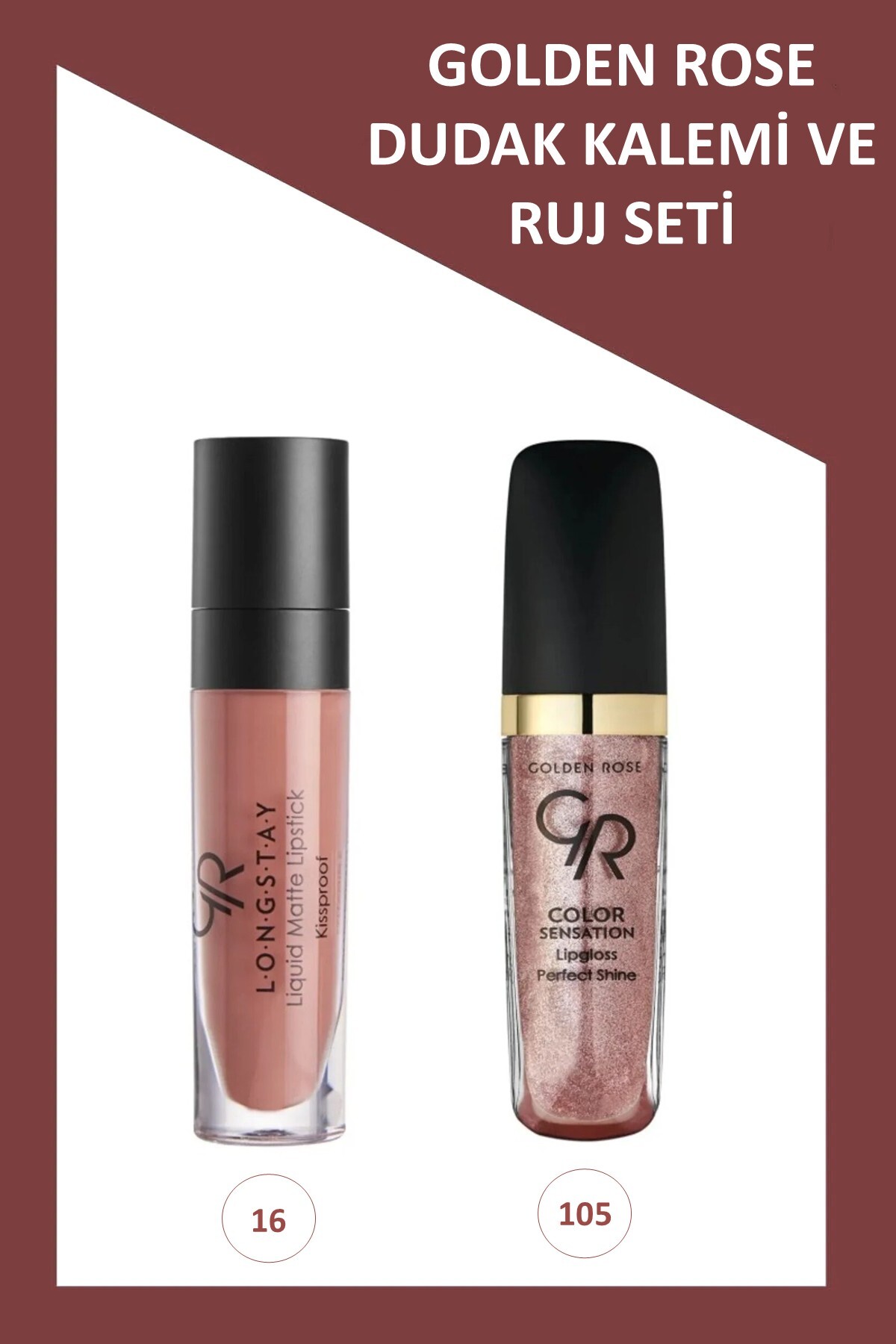 Golden Rose Longstay Likit Mat Ruj No:16 - Color Sensation Dudak Parlatıcısı No:105