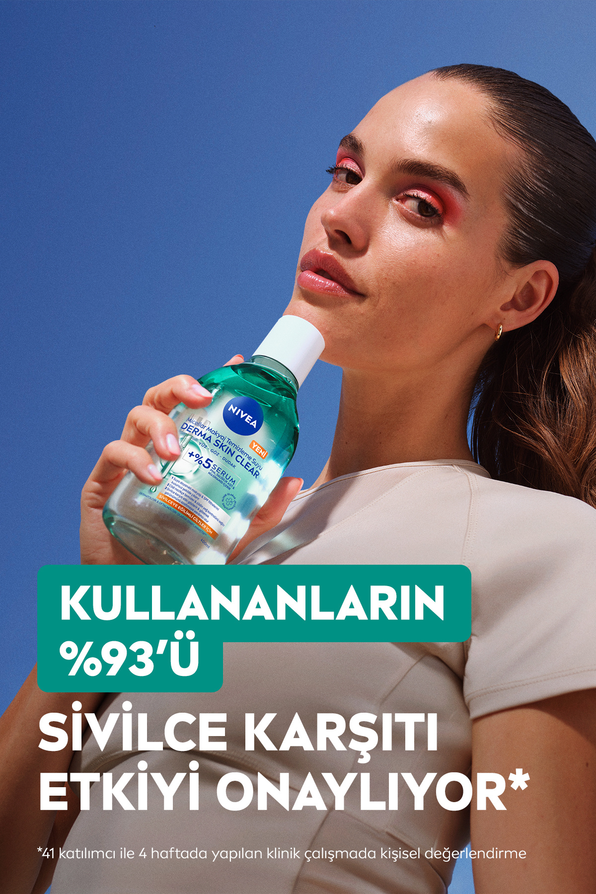 SPF50+ Derma Skin Clear Karşıtı Güneş Koruyucu Krem 40ml ve Makyaj Temizleme Suyu, Pamuk Hediyeli — SET.NVE.1259 — تصویر 8 از 9
