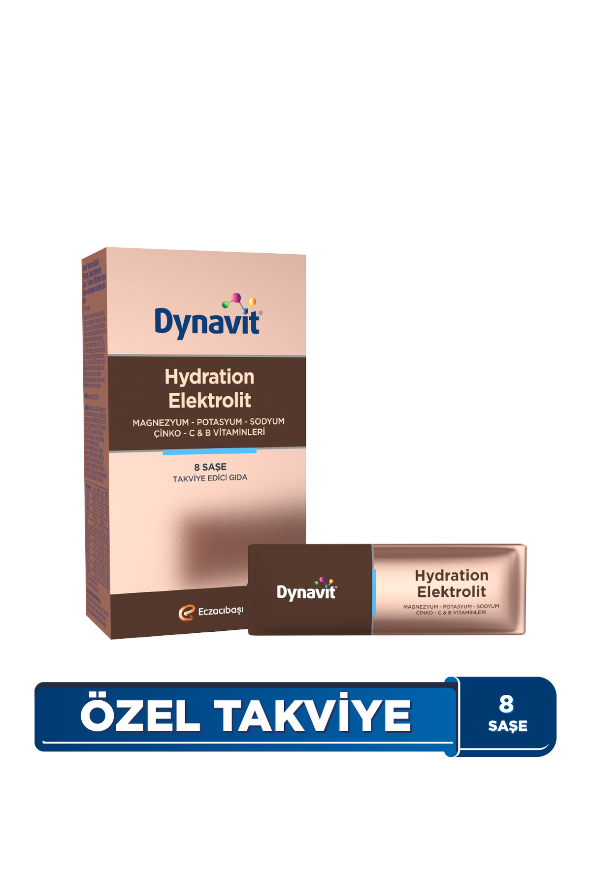 Dynavit Hydration Elektrolit 8 Saşe-Hidrasyon Denge-Potasyum,Magnezyum,Sodyum,Çinko,Folik Asit,C&B Vitamini