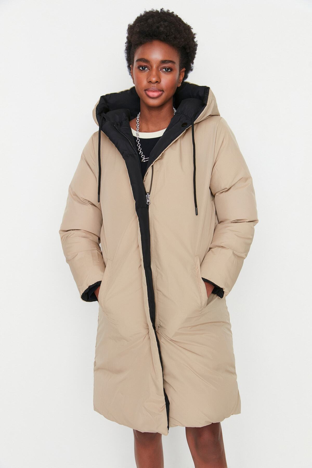Winterjacke Damen Extra Langer Wasserabweisender Steppmantel Zara