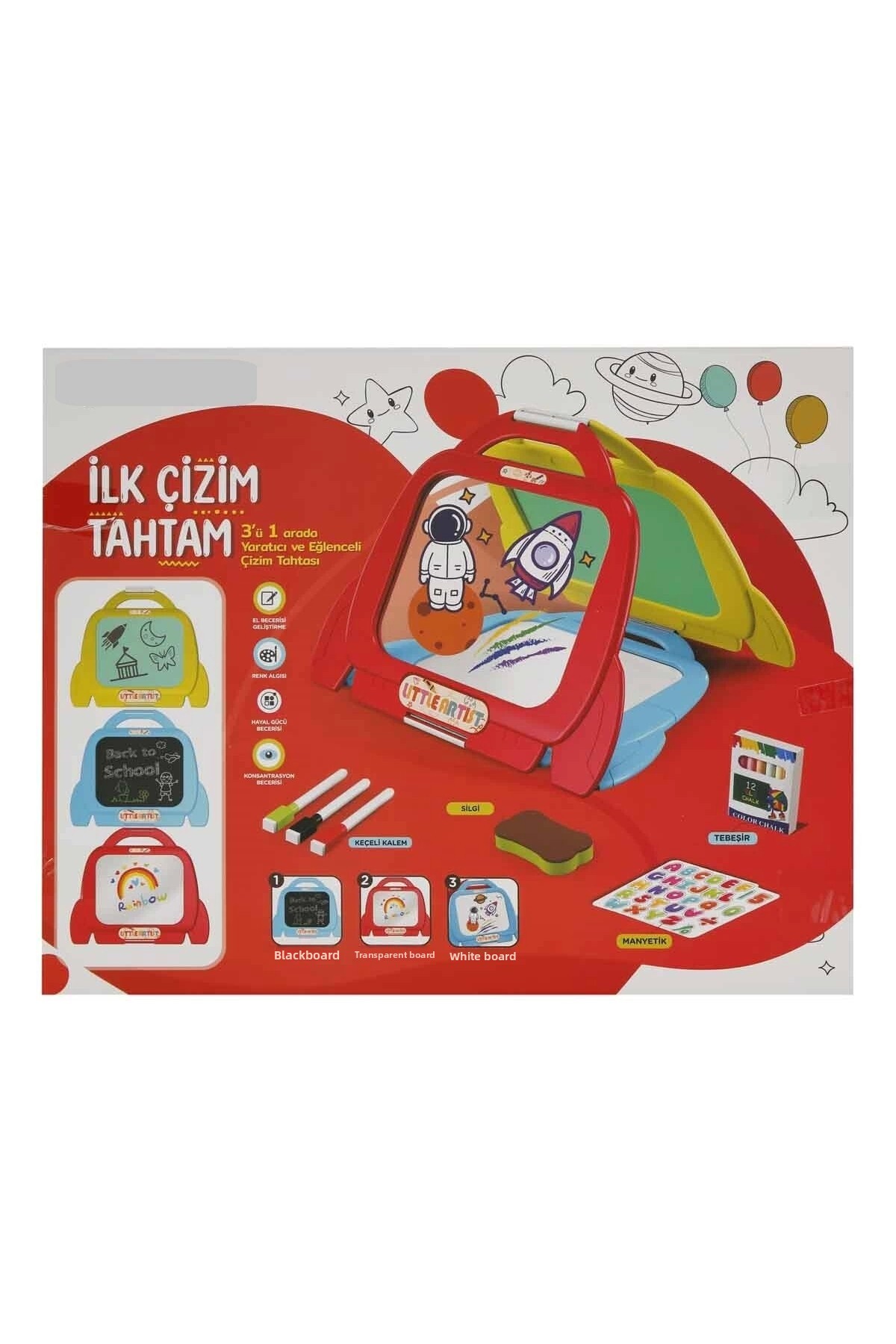 تخته رسم اول من، تخته گچی، وایت‌برد، تخته شفاف، ۳ در ۱