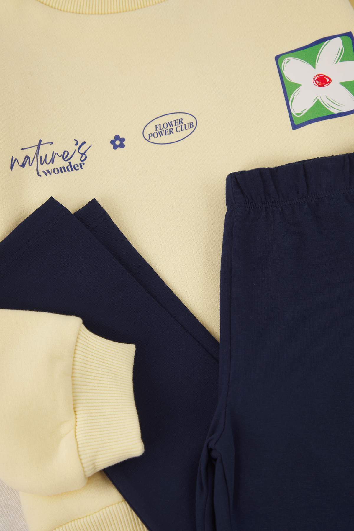 trendyolkids-girls-yellow-slogan-long-casualc