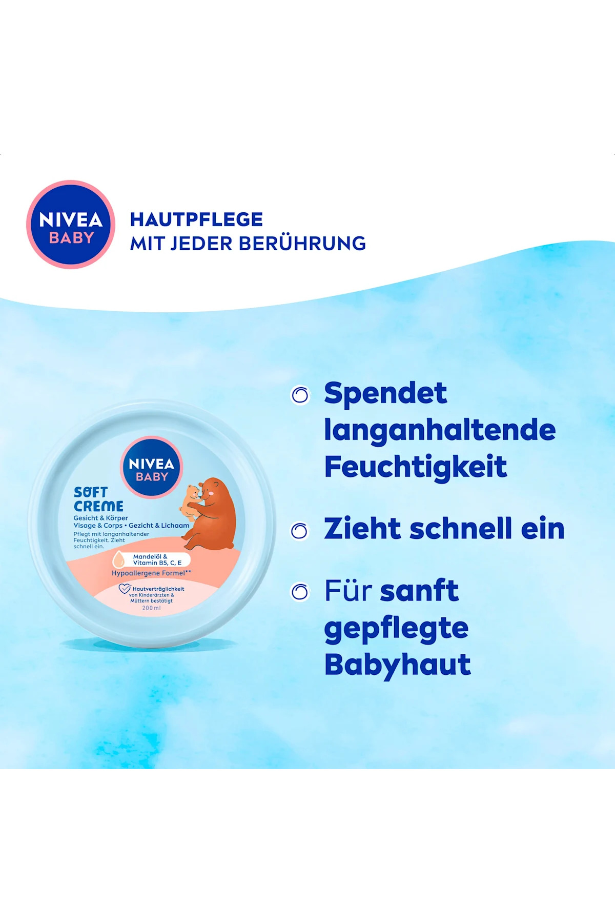 Nivea Baby Nıvea Baby Günlük Koruma Soft Krem 200 Ml,bebek Bakım, Bebek Nemlendirici fotoğrafı 2 (önizleme)