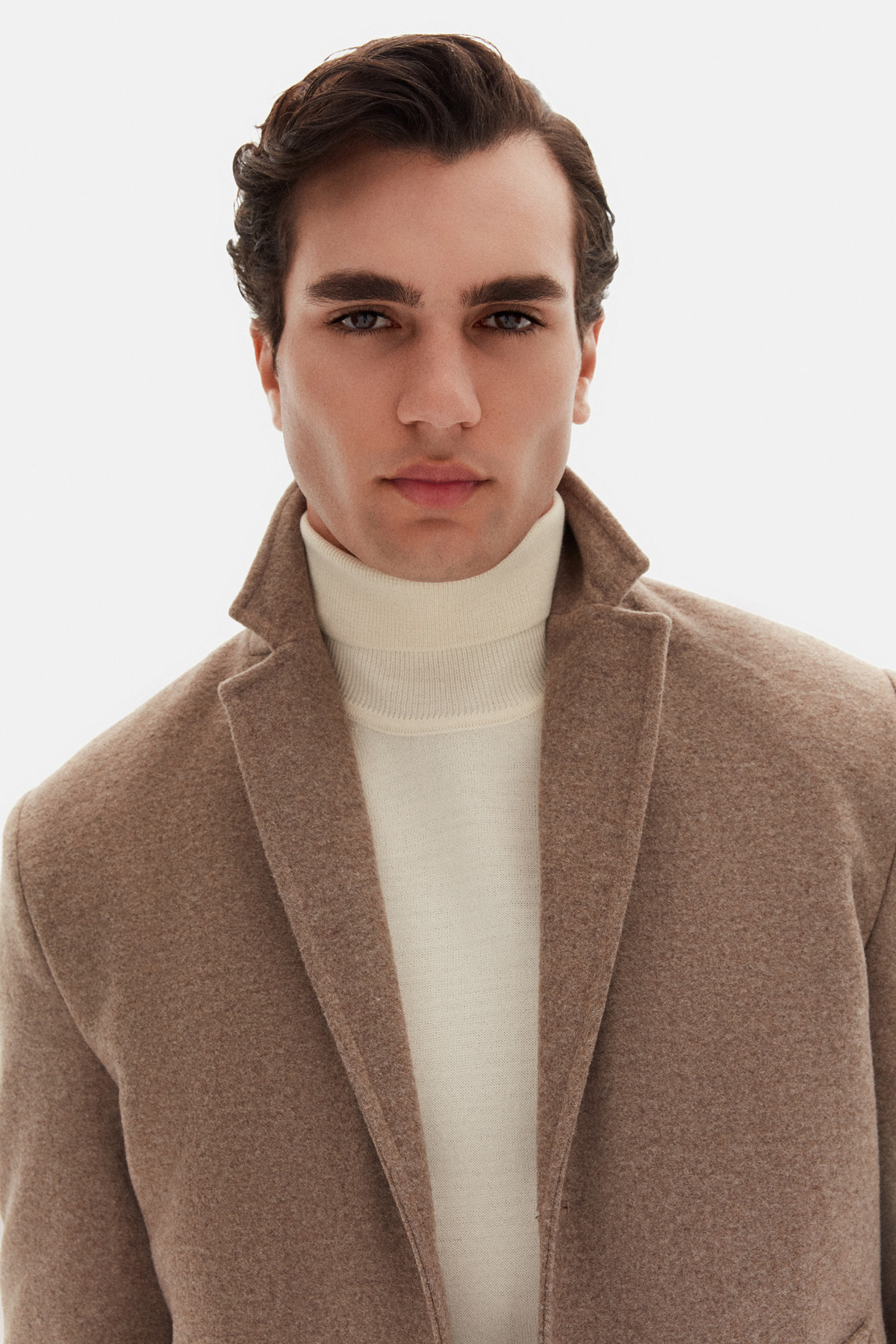 D'S Damat  Ds Damat Regular Fit Vizon Mono Yaka Kaşe Kaban - Görsel 6