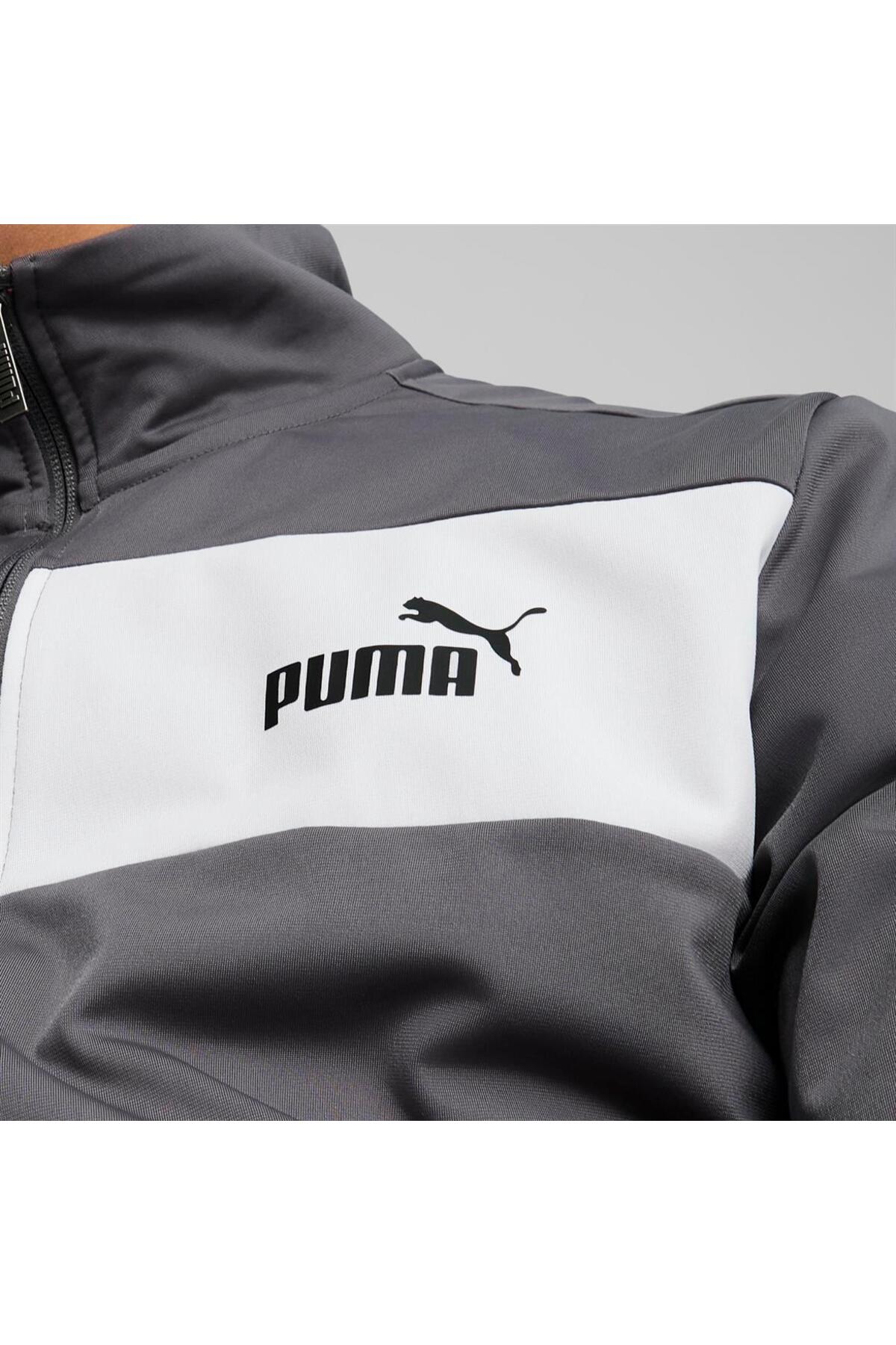 Poly Suit cl Cool Dark Gray-PUMA White Erkek Eşofman Takımı — خاکستری 24K680000116 — تصویر 6 از 7